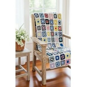 Handmade Crochet Granny Square Blanket Multicolor Throw Lap Afghan 56x36